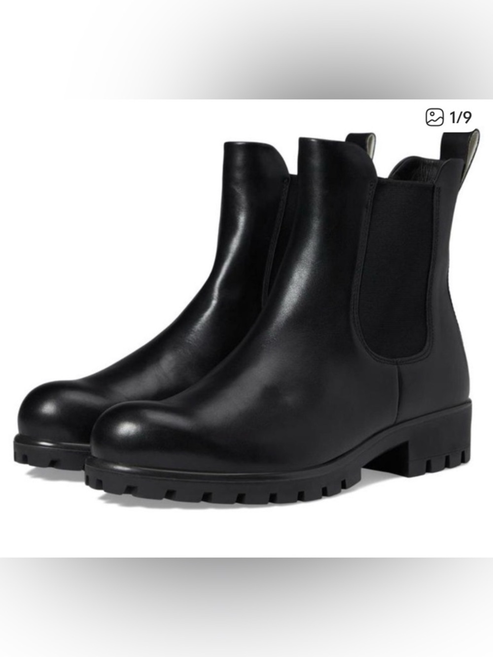 Ecco Black Leather Chelsea  Boots